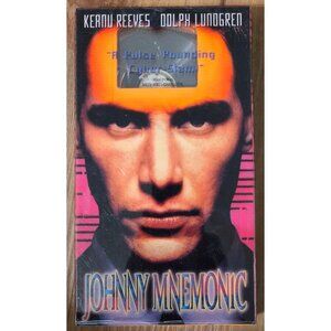 Johnny Mnemonic (VHS, 1995) Columbia Tristar Orange Tape Keanu Reeves Cyberpunk